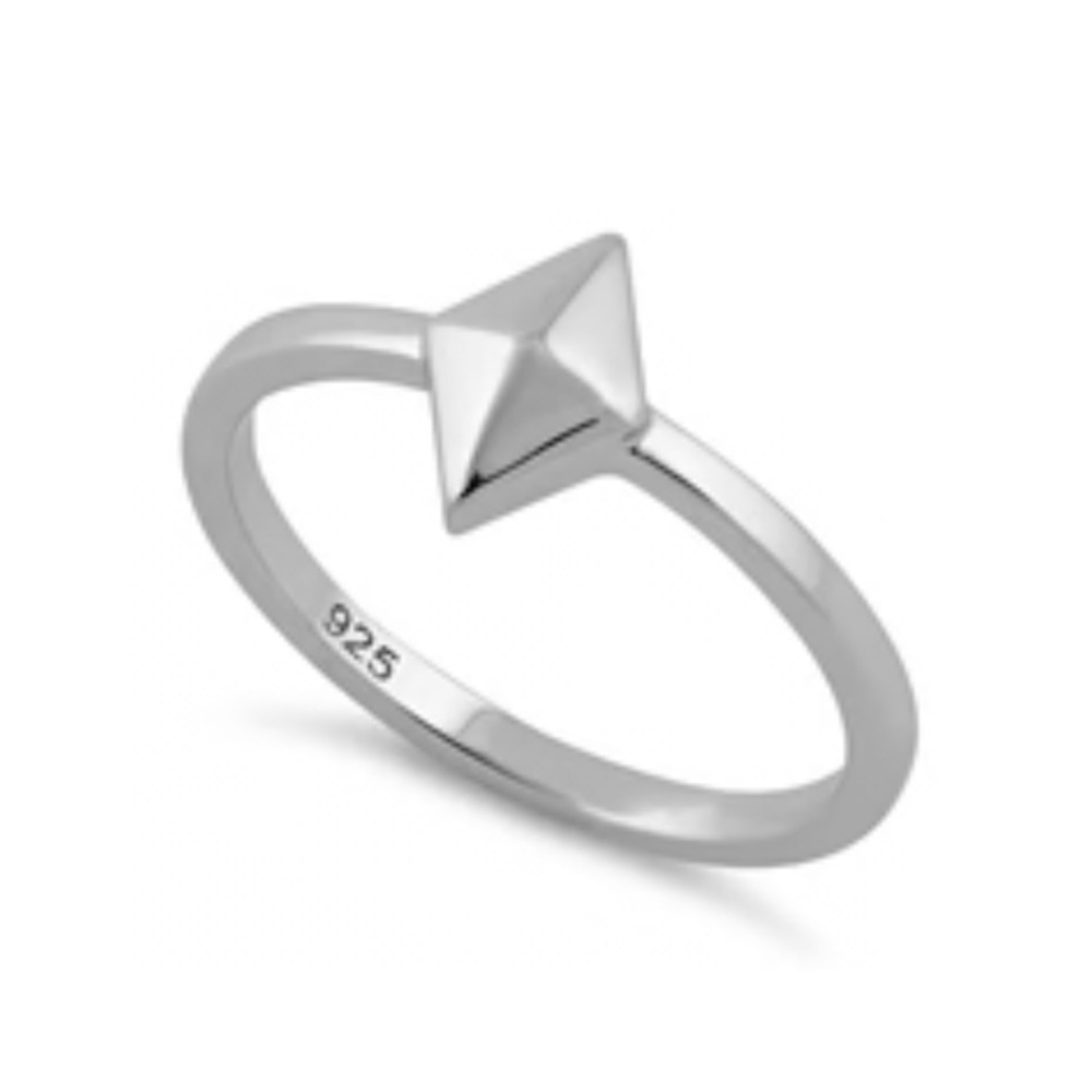 Sterling Silver ( 925 ) Diamond Shaped Ring- Sizes 5 6 7 8